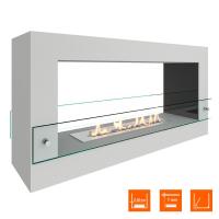 Биокамин SteelHeat WALL FRAME ONE 900 белый, стекло, стемалит