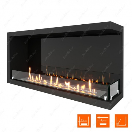 Биокамин угловой SteelHeat Leader 1000 правый стекло + стемалит по цене 48 939 руб.