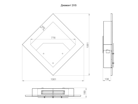 Настенный биокамин Lux Fire "Диамант 2" XS по цене 41 800 руб.